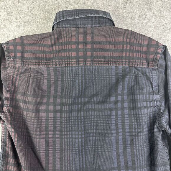 Visconti Limited Edition Shirt Mens M Black Ombre Plaid Signature Series Button* - Picture 6 of 11